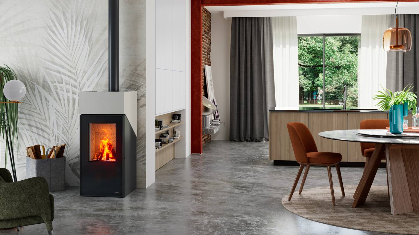 Dielle Ponente Hybrid — poêle mixte bois et granulés